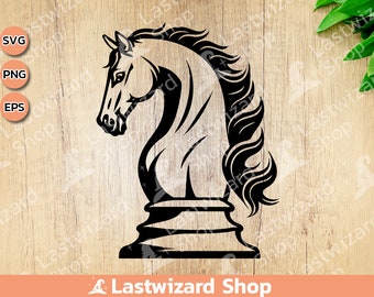 Chess Knight SVG: Horse Chess Piece, Vinyl Cut File (PNG, EPS) - Etsy