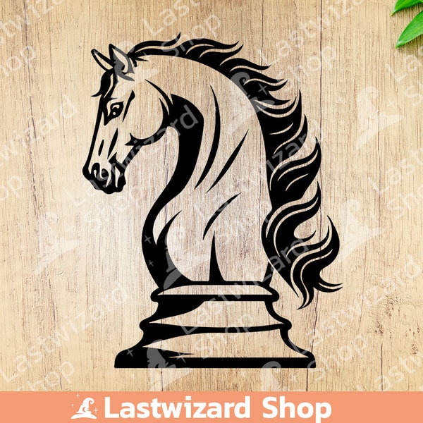 Horse Chess Piece Svg Png File, Chess Knight Svg, Chess Boards Svg, Xiangqi, Vinyl Cutter, Tattoo Stencil For Cricut, Gift For Chess Player