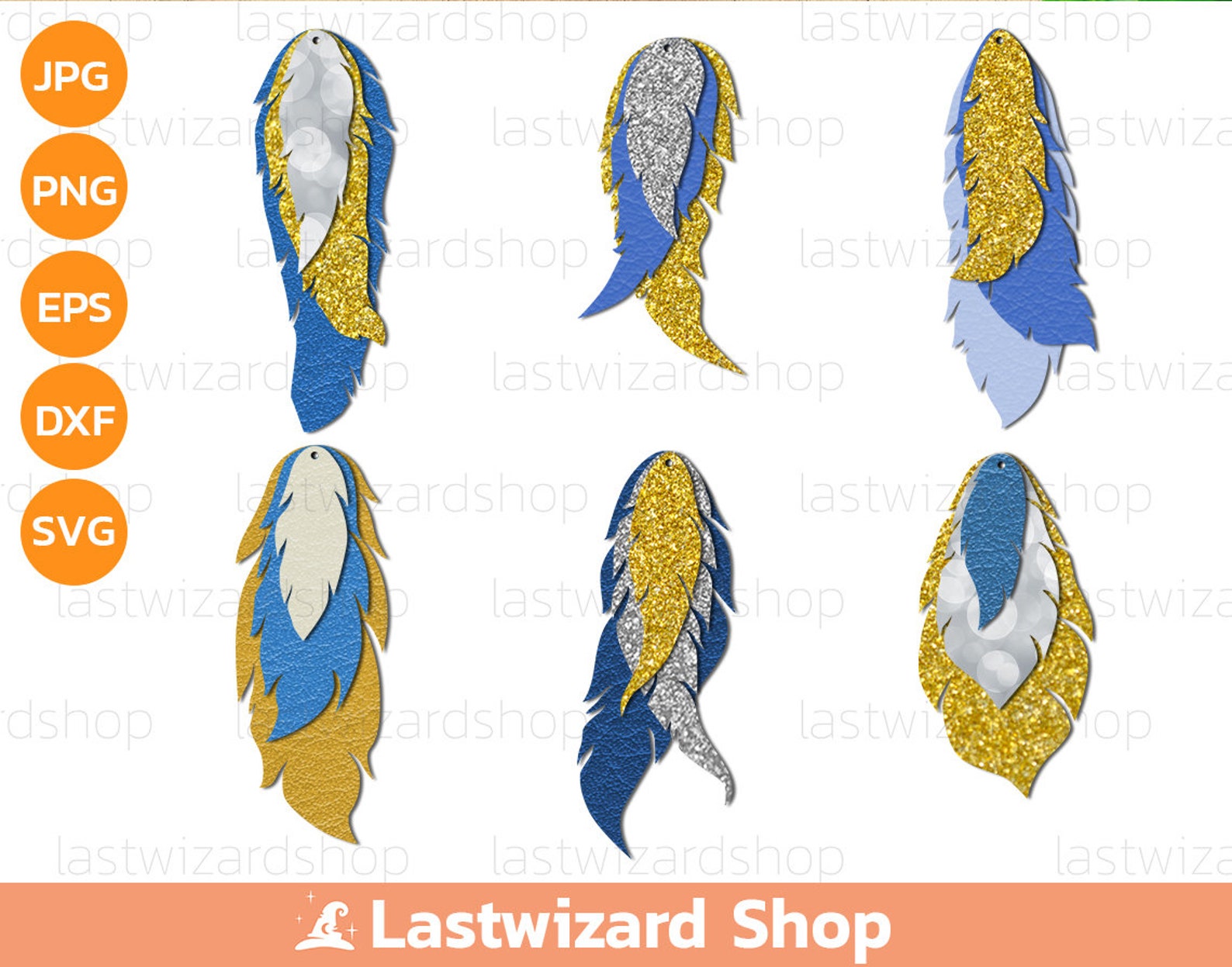 Feather Earring Svg Stacked Feather Earrings Svg Bundles Etsy