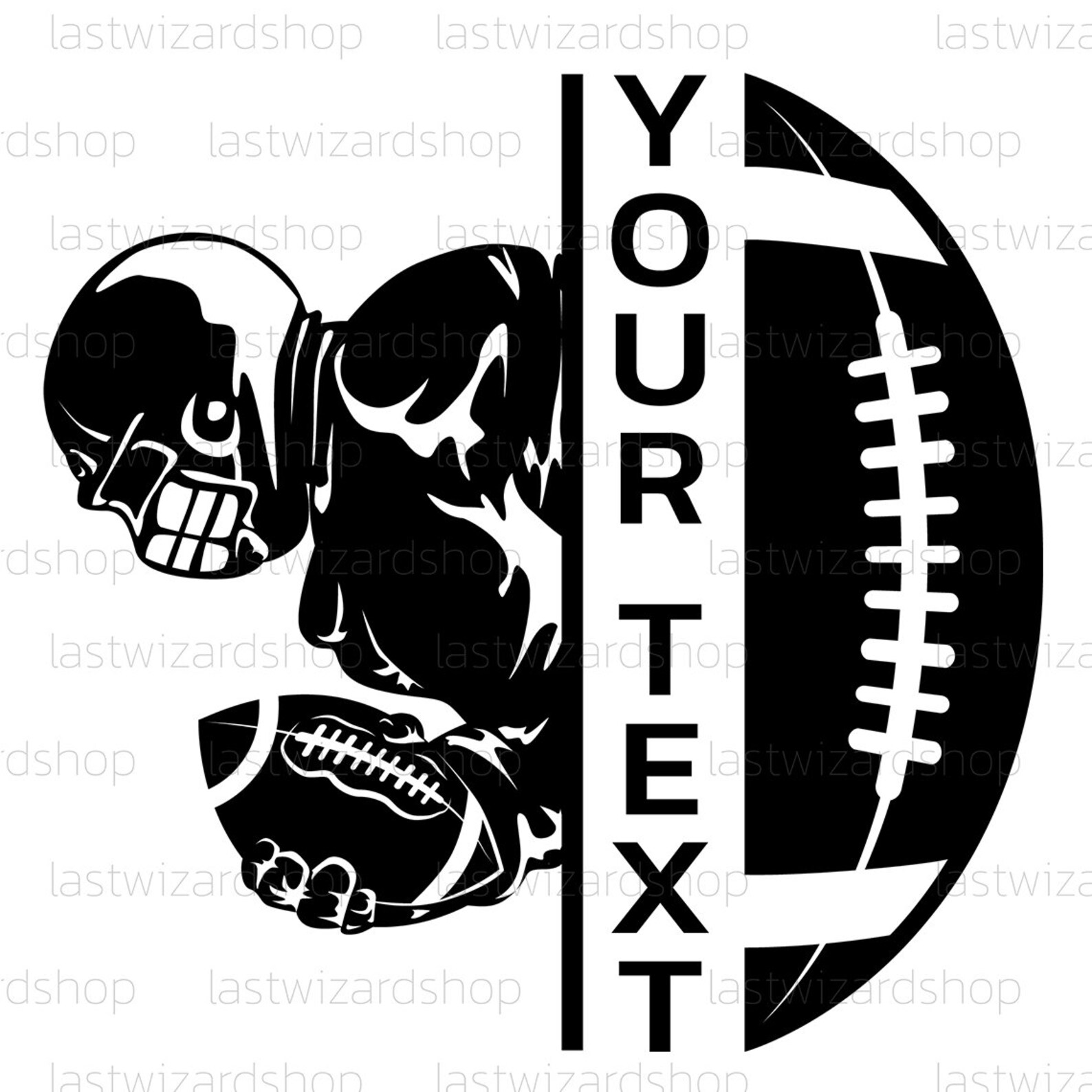 Half Football Half Player Svg Football Season Svg Football Etsy