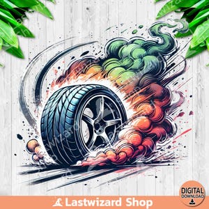 Tire Burnout PNG, Diseño de sublimación de cumpleaños de coche de carreras, Imágenes prediseñadas de coches de carreras de acuarela, PNG de pista de carreras, Neumáticos de barro, Conductor conduciendo coches, Digital