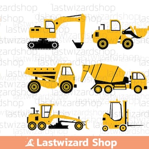 Construction Truck Svg, Excavator Svg, Truck Svg, Bulldozer Svg, Kids Svg, Tractor Svg, Png, Eps, Cricut, Gift for Teen Boy, Boy Nursery