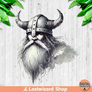 Viking Warrior Head PNG, Viking Warrior Sublimation Design, Watercolor Vikings Clipart, Valhalla PNG, Vikings Decor Png, Digital Download