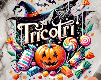 Tricotri Halloween PNG, mexikanisches Süßigkeiten-Skelett-Sublimationsmotiv, Süßes oder Saures Clipart, Fiesta Digitaler Download, Transparenter Hintergrund