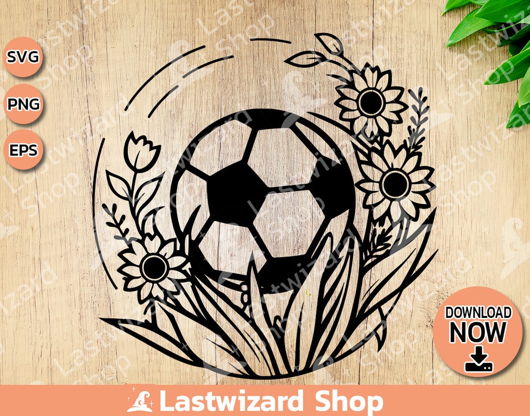 Soccer With Flower Svg, Soccer Ball Svg, Penalty Kick, Football Mom Svg