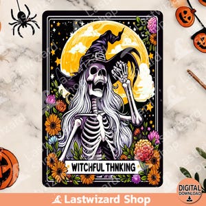 Carta del tarot de pensamiento brujo PNG, diseño de sublimación de pensamiento ilusorio, boho celestial, pensamiento positivo, cree en ti mismo PNG, arte brujo