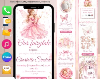Baby Shower Invitation Fairy Garden For Whimsical & Fantasy-loving Parents | Pixie Baby Shower Website Invitation Template | RSVP Website