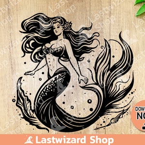 Mermaid Svg, Siren Svg,sea svg, ocean svg, Underwater Svg, Fairytale, Summer svg, Tattoo, Vinyl Cutter, Cricut, silhouette, png sublimation