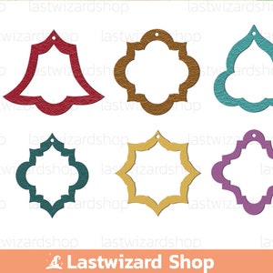 Boho gestapelde oorbellen Svg, Marokkaanse kunstleer oorbellen, Marokko oorbellen Svg, oorbel sjabloon, snijden bestanden voor Cricut, silhouet