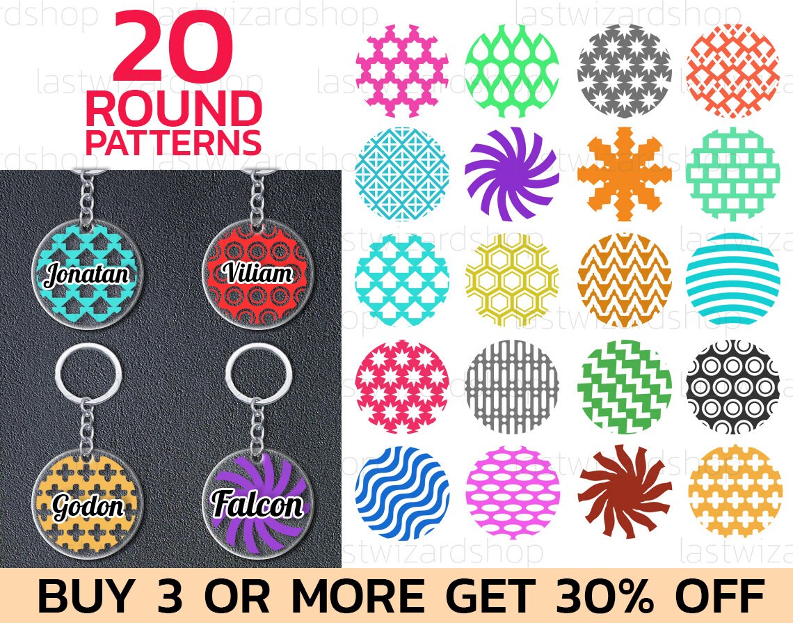 Round Keychain Svg Keychain Bundle Svg Acrylic Keyring Etsy