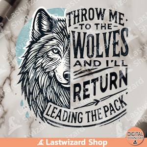 Arrojame a los lobos y volveré liderando la manada Png, Diseño de sublimación del lobo feroz, Caperucita Roja en acuarela Clipart