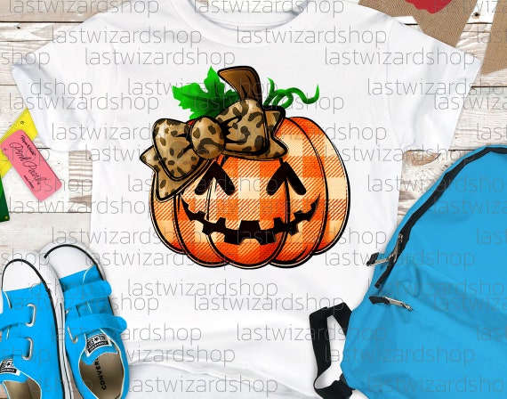 Women's Leopard Print Jack O Lantern Pumpkin Halloween T-Shirt Women's Leopard Print Jack O Lantern Pumpkin Halloween T-Shirt