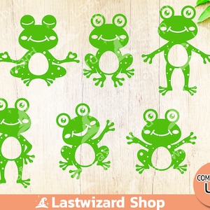 Frog Svg Bundle , Green Toad Svg, Baby Frog Silhouette Svg, Frog Monogram, Png, Eps, Cut Files For Cricut, Gift for Nursery School