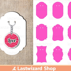 Keyring Display Card Svg, Key Ring Tag Svg, Keychain Holder Card Svg, Keychain Hang Tag Template, Cutting Files For Cricut, Silhouette