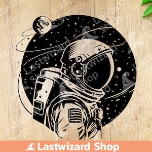 Astronaute avec des planètes svg, Svg voie lactée, astronomie Svg, Svg espace, scaphandre Svg tatouage, découpeur de vinyle, Cricut, silhouette, sublimation png