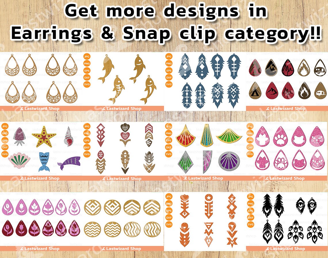 Papercut Earring Cards Template. Earring Display SVG