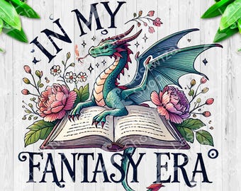 Fantasy Era Dragon PNG: Smutty Book Lover Clipart (Digital Download)
