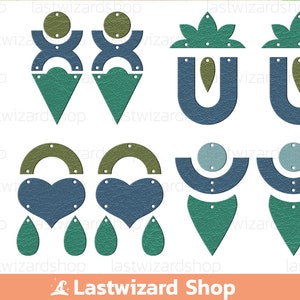 Boho oorbellen Svg, Marokko lederen oorbel, Boho Earring sjabloon Svg, Dxf, Eps, Png, silhouet snijden bestanden, Cricut Cut bestanden hanger DIY