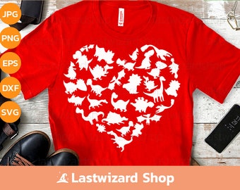 Dinosaur Heart SVG: Valentine's Day T-Rex Cut File (Digital Download)