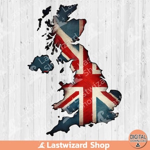 England Flagge in England PNG, Patriotisches englisches Sublimationsdesign, Aquarell Vereinigtes Königreich Karte Clipart, britische Flagge PNG, Digital