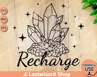 Recarregar Cristais Svg, Cristais Svg, Pedras Preciosas Svg, Cristal Mágico Svg, Diamantes Celestiais Lua, Dxf, Png, Eps, Arquivos Cortados - Cricut, Silhueta
