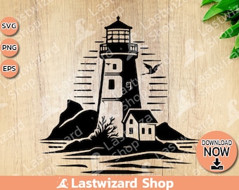 Vintage Lighthouse and Coastal Svg, Mediterranean Style, Lighthouse Keeper Svg, Tower Ocean, History, Architecture Png, Stencil for Cricut