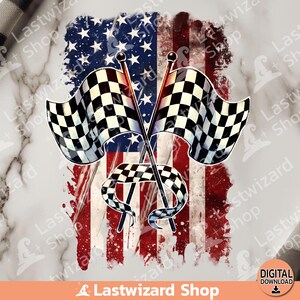 Racing Flags X Cross with America Flag Png, Race Car Birthday Sublimation Design, Watercolor Race Car, Checkered Flag, Race Car Shirt Png