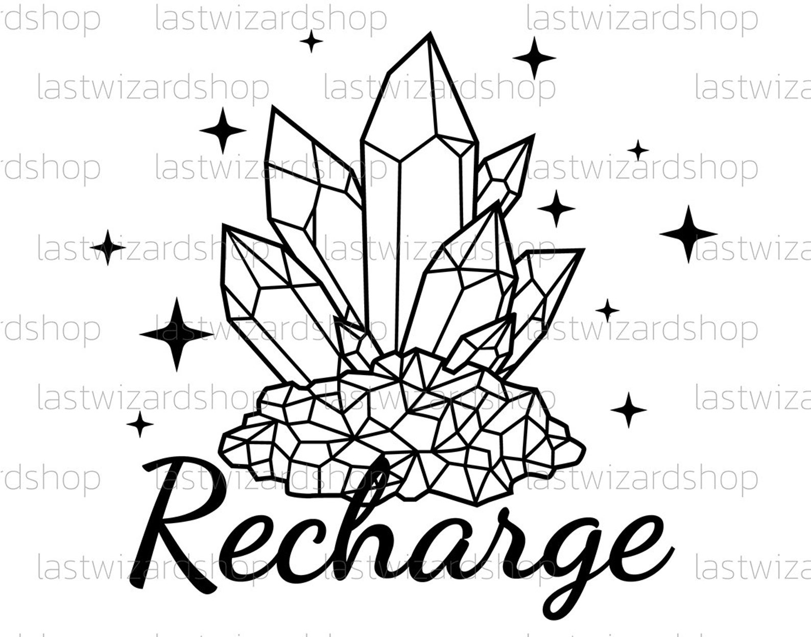 Recharge Crystals Svg Crystals Svg Gemstone Svg Magic | Etsy