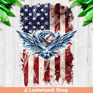 USAF American Flag PNG, US Air Forces Sublimation Design, Airforce Clipart, Veteran Png, Armed Forces Gift, Military, Air Force Husband