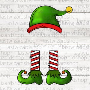 Elf Hat And Feet, Christmas Elf Legs Png, Elf Clipart Png, Santas Elf Png, Elf Monogram Sublimation Design, Christmas Elf Png Sublimation