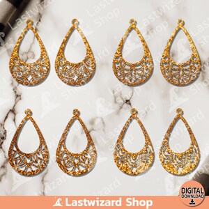 Boucles d'oreilles fleur mandala Svg, clou d'oreille marocain, boucles d'oreilles simili cuir, modèle de boucle d'oreille Svg, Dxf, Eps, Png, fichier coupé, Cricut, Silhouette