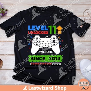 Geburtstagsjunge Gamer Level Up 11 svg, Level 11 freigesetzt svg, 11 Jahre alt, 11.Geburtstagsjunge, Videospiele, Gaming svg, Png Cricut, Silhouette
