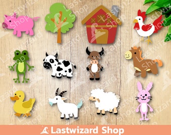 Barnyard Animals Svg, Farm Svg, Baby Animal Svg, Pig, Cow, Gift for nursery, Kids school Dxf, Png, Eps, Cutting Files For Cricut, Silhouette