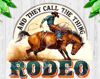 Retro Rodeo Cowboy PNG Western Sunset Clipart for Bull Riding Fans, Cowboy Community - Desert Sublimation Design Digital Art File