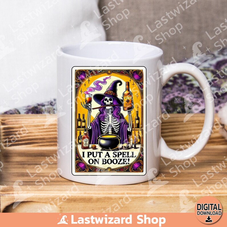 I Put A Spell on Booze Tarot Card, Tarot Cards Deck, I Put A Spell on