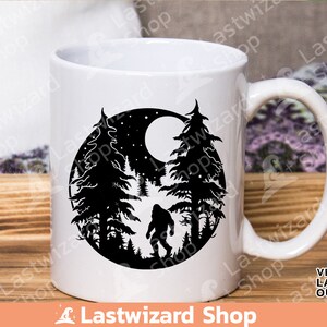 Cryptozoology wilderness monster graphic design template for outdoor hiking apparel