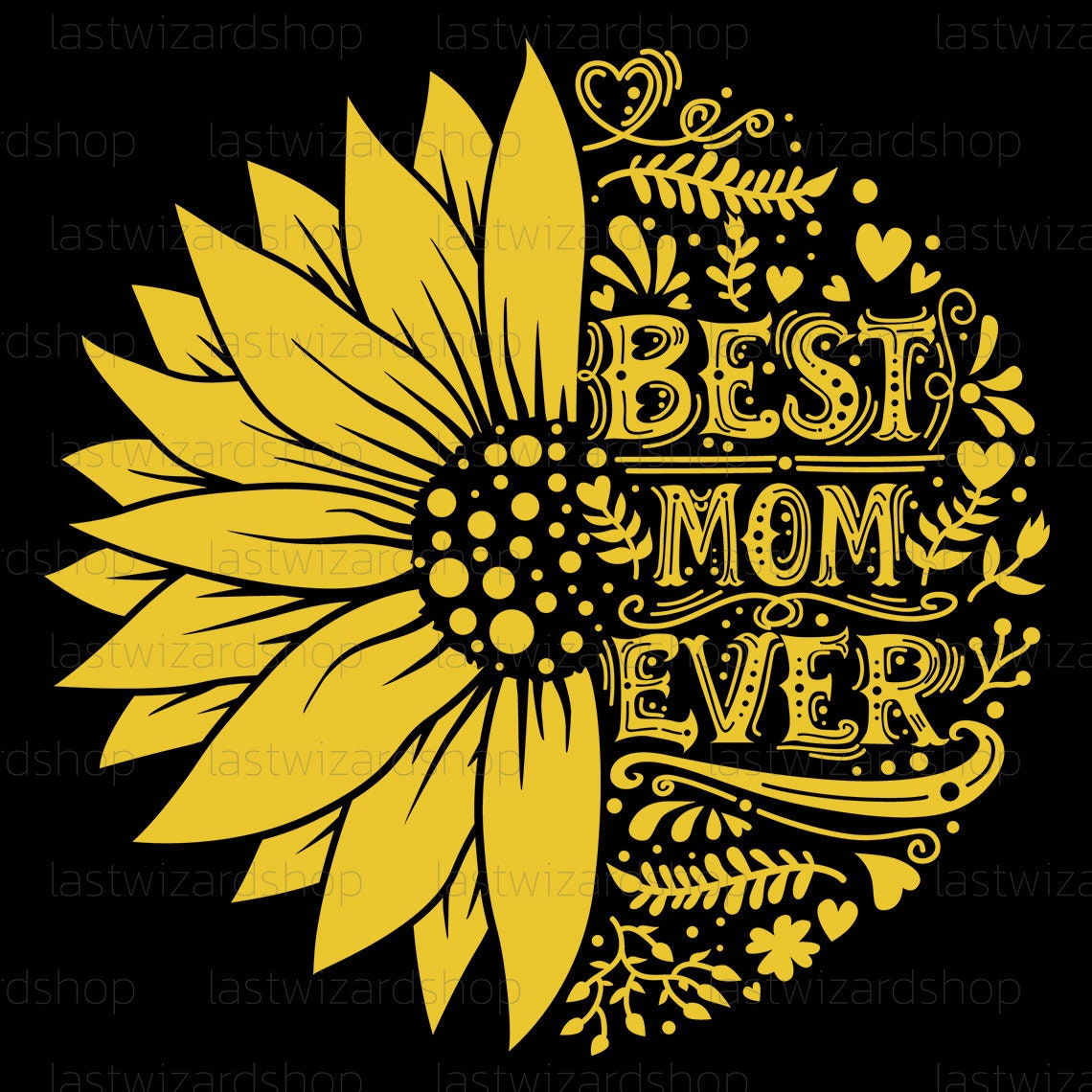 Best Mom Ever In Sunflower Svg Sunflower Mama Svg Half | Etsy