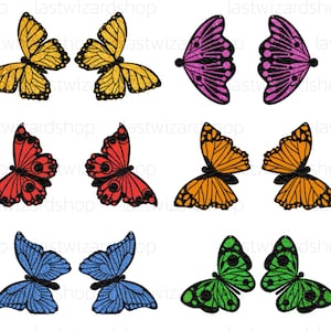 Butterfly Earrings SVG Bundle: Faux Leather Earring Template (Digital Download)