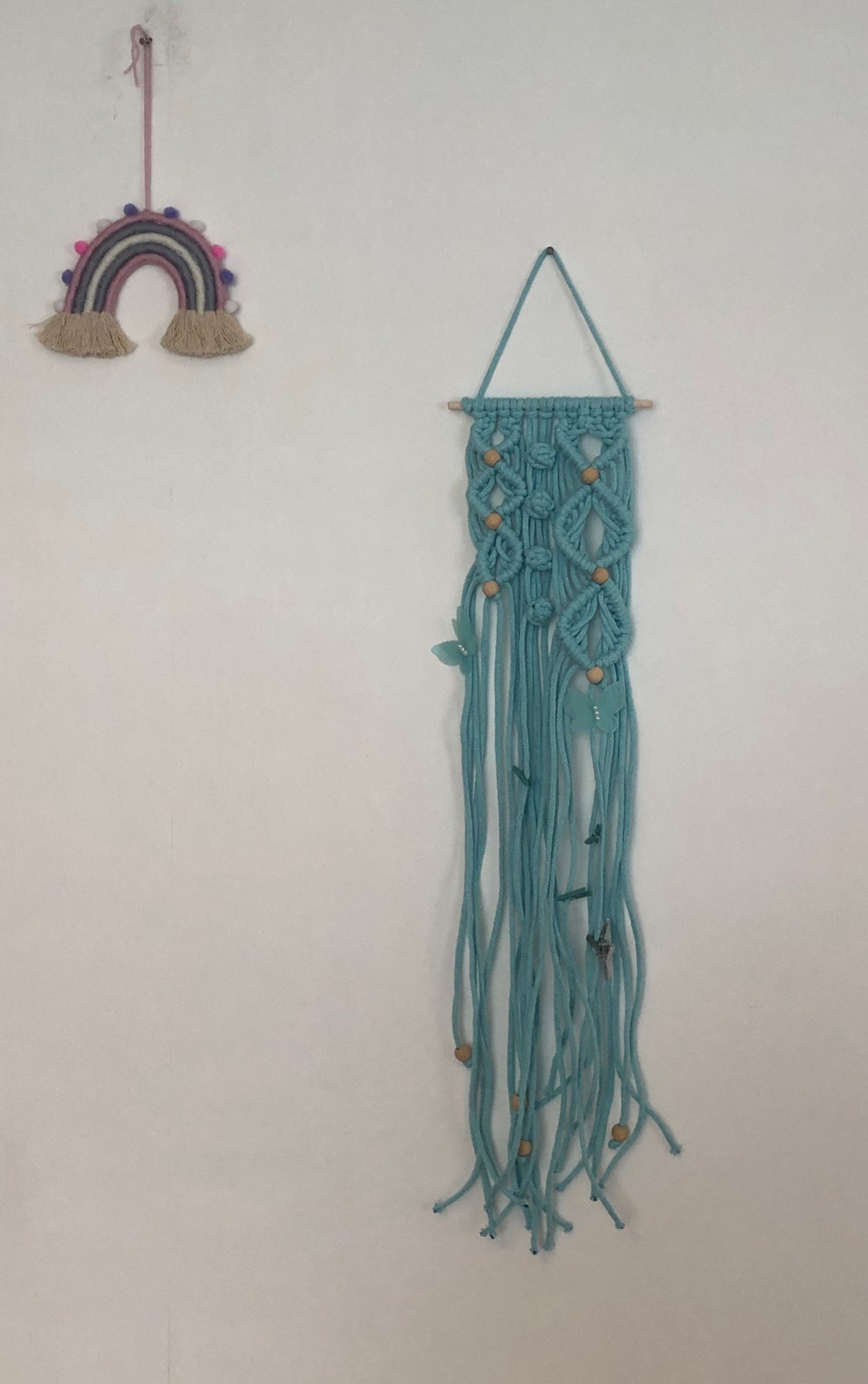 Macrame hair accessory holder l hair accessory storage l hair Etsy