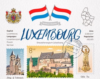 WT World Travel Luxembourg Postcard