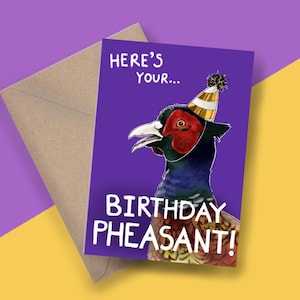 Birthday Pheasant Card - Pun Animal Birthday Card - Bird Card - A5