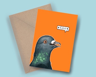 鳩カード - 鳩/ハトの誕生日カード - A6 - 内側は空白
