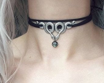 Serpent Choker, Gothic Jewelry, Snake Choker, Snake Necklace, Wiccan Jewelry, Witch Jewelry Pagan Gifts, Gift for her
