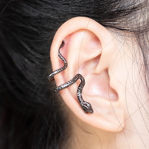 Snake Ear Cuff Steel Silver Ear Climber No Pierce Adjustable Ear Jewellery Best Friend Gifts for Her