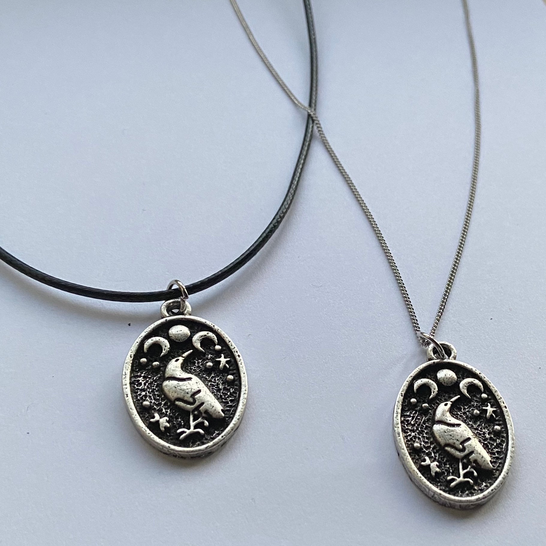 Triple Moon Raven Pendant Necklace Sacred Raven Spirit | Etsy