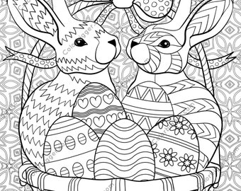 Huge Easter coloring poster in sizes 24x32 or 36x48, home decor, wall art, christmas gift