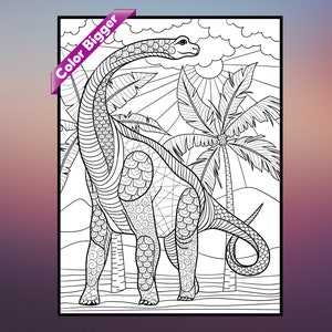 Huge Dinosaur coloring poster in sizes 24x32 or 36x48, home decor, wall art, christmas gift