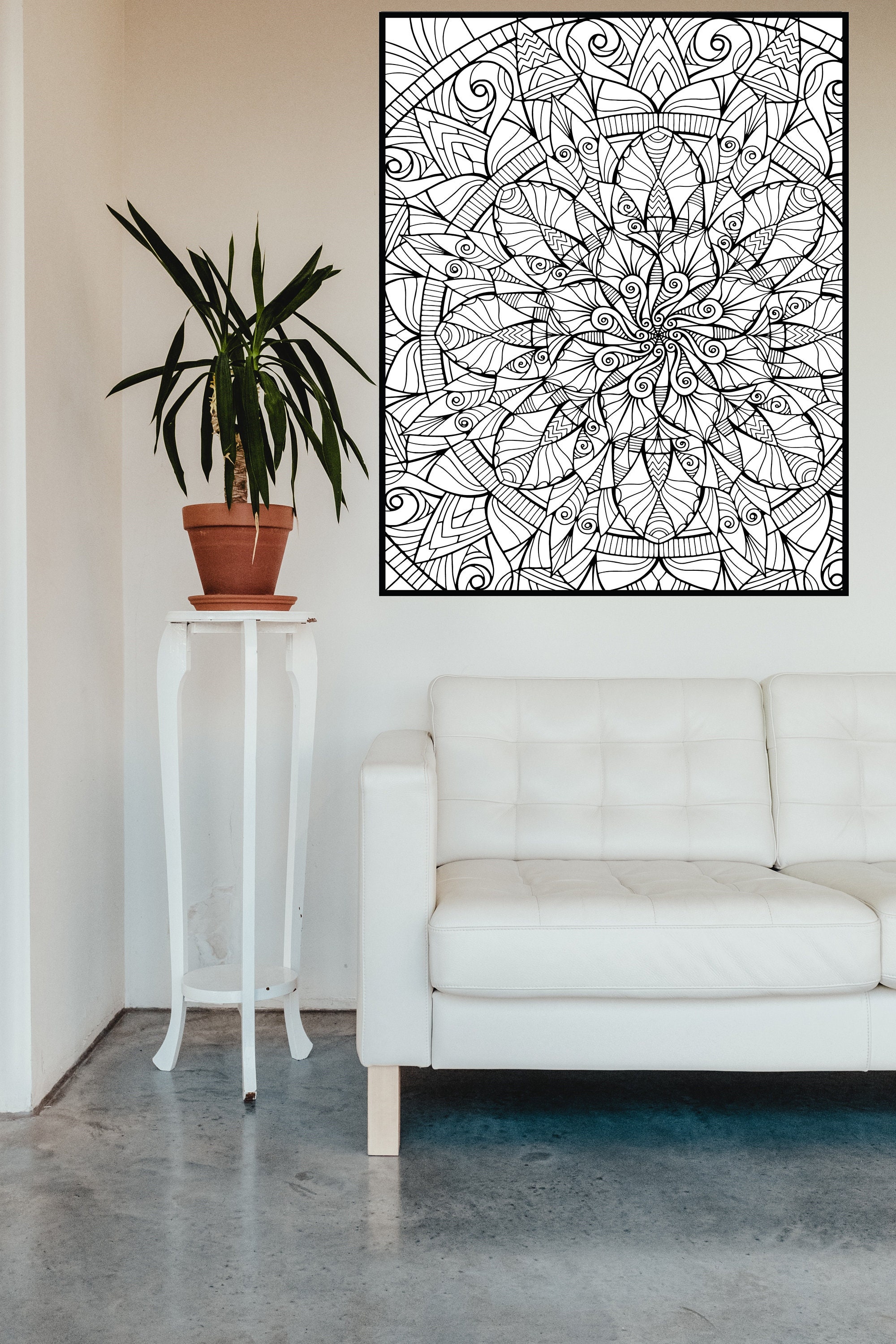 Huge Mandala Coloring Poster in Sizes 24x32 or 36x48 Home - Etsy