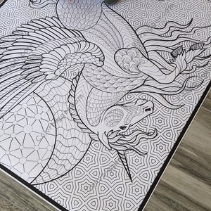 Huge unicorn coloring poster on high quality thick paper.  Available in two sizes.