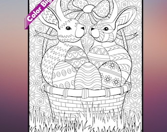 Huge Easter Coloring Poster – Intricate Giant Coloring Page for Adults & Kids – Mindfulness Activity – Classroom, Family Group Coloring
